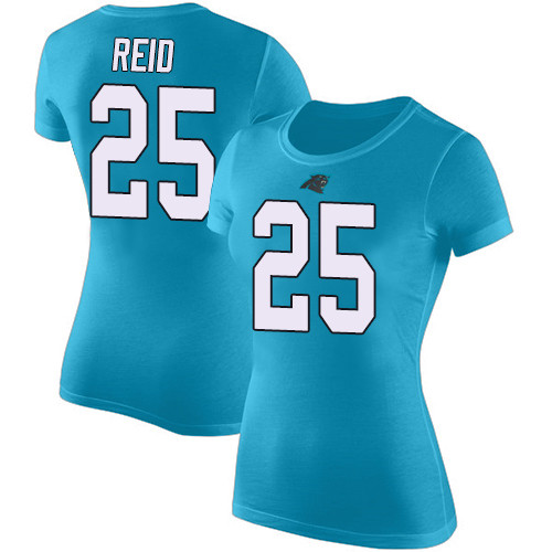 Carolina Panthers Blue Women Eric Reid Rush Pride Name and Number NFL Football #25 T Shirt->carolina panthers->NFL Jersey